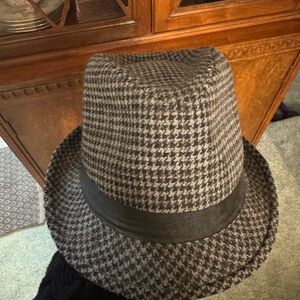 Black and Gray Houndstooth Hat